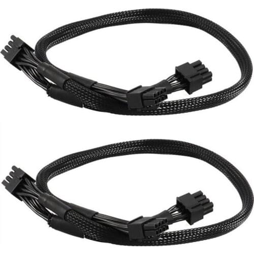 2Pcs PSU 8Pin to Dual 8Pin(6+2) Pin PCIe Modular Power Supply Cable for EVGA Supernova G2 G3 P2 T2 GS 650 750 850 1000