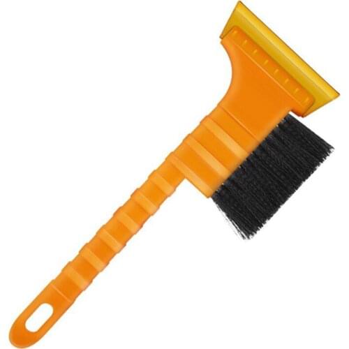 2 in 1 Snow Brush with Squeegee Ice Scraper Car Ice Snow Removal Anti-slip Grip for Car Truck Windshield Window, Yellow