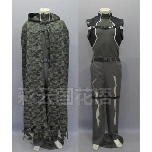 2016 Sword Art Online 2 SAO kirito cosplay costume GGO Phantom Bullet black cloak Sinon battle fatigues army camouflage