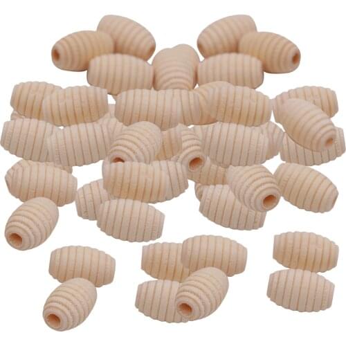 50pcs Honeycomb Shape Unpainted Wood Beads DIY Jewelry Making Craft Handmade