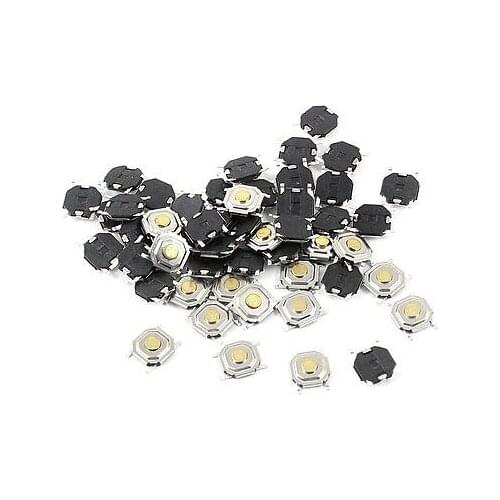 50 Pieces Panel PCB SMD Momentary 4 Pin SPST Tactile Tact Switch 5x5x1.5mm