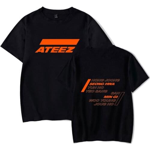 ATEEZ Print Casual T-shirts Men and WomenClothes 2020 Summer Hot Sale Tops Short Sleeve Kpops T-Shirts Plus Size Wild Simple Tee