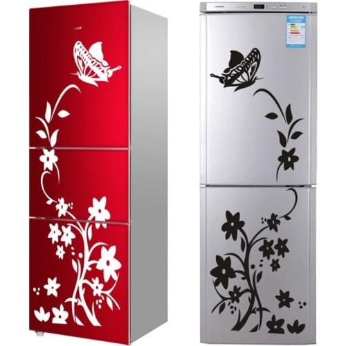 High Quality Creative Refrigerator Black Sticker Butterfly Pattern Wall Stickers Home Decoration Kitchen Wall Art Mural Decor