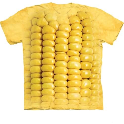 Food Corn 3D Print T-Shirts Men Women Fashion Streetwear O-Neck Short Sleeve T Shirt Harajuku Kids Boys Girls Tees Tops Clothing