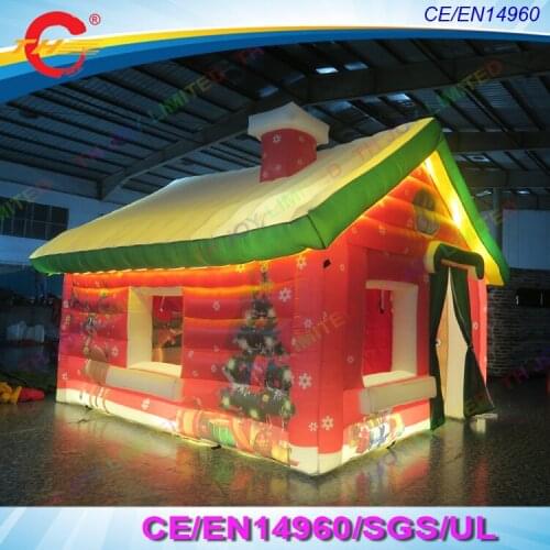 4mLx3mWx3mH new design giant lights inflatable christmas house inflatable santa house inflatable christmas santa grotto for sale