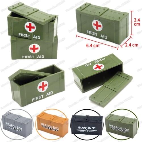 Treatment Box Military Building Block Assembly Moc WW2 Figures Soldier Battlefield Medical Boxes Model Child Christmas Gift Toys