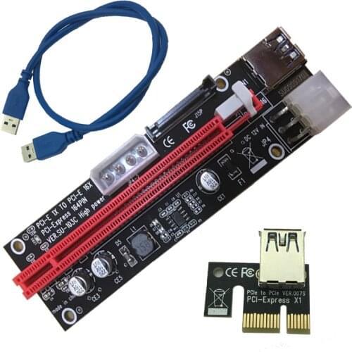 L 4pin 6pin SATA Power PCI Express 16X Slot Riser Card USB 3.0 PCI-E PCI-Express 1x to 16x PCIE Riser for Bitcoin Miner Mining