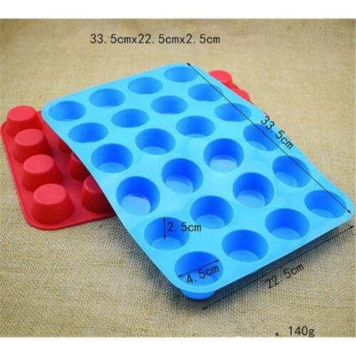 Hot 100pcs Mini Muffin Cup 24 Cavity Silicone Soap Cookies Cupcake Bakeware Pan Tray Mould Home DIY Cake Mold