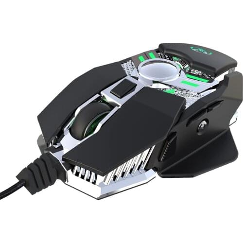 UTHAI DB27 The new 7-key programming mechanical gaming mouse colorful lights eat chicken pressure gun wired mouse