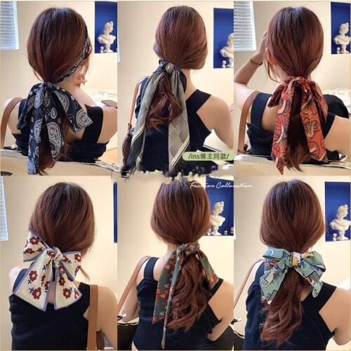 Fashion Retro Letters Hair Streamer Ponytail Holder Multi-use Tassel Hair Bows Hair Bands For Women Hair Hair Ribbon Accessories