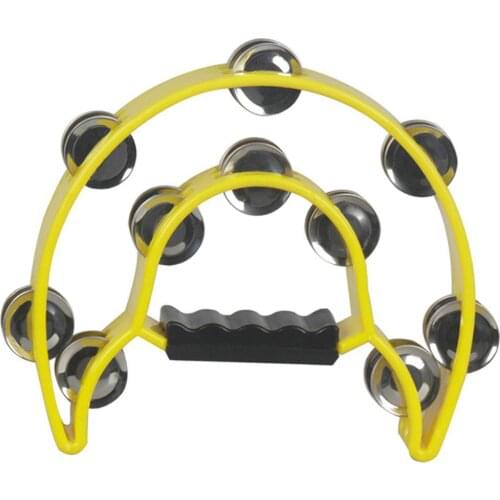 Musical Tambourine Handbell with Double Row Metal Jingles Percussion Drum Party Gift Percussion Instruments