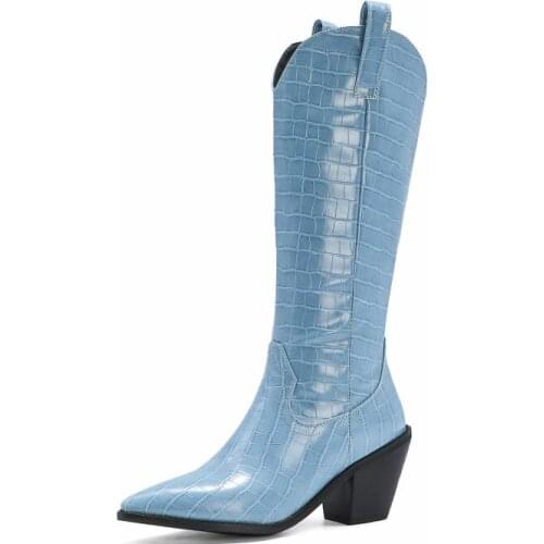 2021 fashion new women Knee-High boots winter Low Heel Women Shoes Cool British crystal Design Short Boots Party Knee High Boots