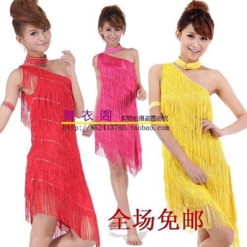 The new Latin Dance Dress exactly Rumba dance costumes clothing Sanma practice clothes fringed skirt