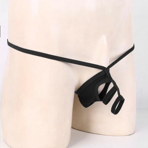 Sexy Men Panties Open Crotch G Strings Thong Cock Ring Gay Sex Underwear Bandage Men Briefs Sexy Tanga T back Micro Bikini Pants