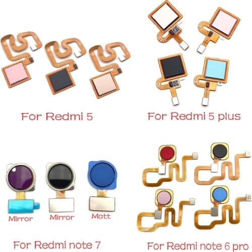 New Fingerprint Sensor Scanner Touch ID Connecter Flex Cable For Xiaomi Redmi Note 6 7 Pro / Redmi 5 Plus