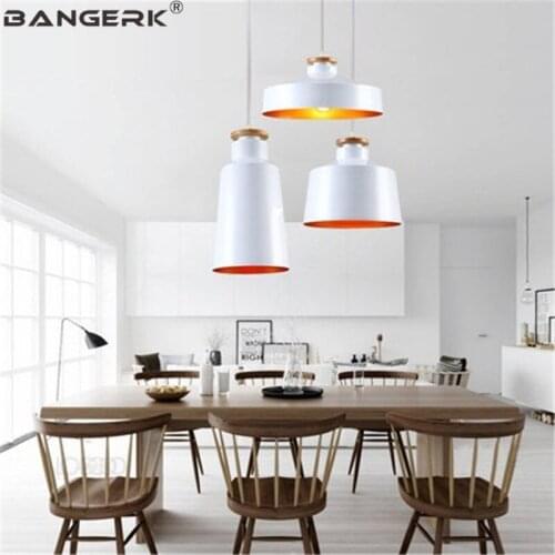 Nordic Loft Lamp Modern LED Pendant Light Wood Aluminum White Black Hanging Lamps Industrial Wind Home Decor Dining Room Lights