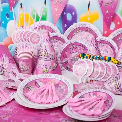 Party supplies 6persons Romantic girl theme party, birthday party decoration super set