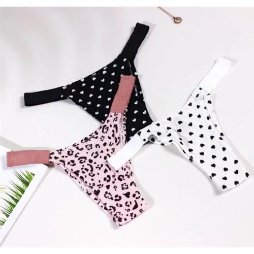 Womens English alphabet elastic band cotton panties womens high-fork threaded cotton panties ladies cotton bottom briefs