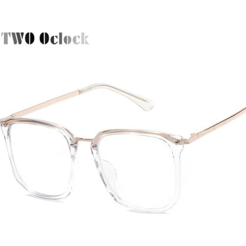 TWO Oclock Oversized Glasses Frame Women Men Big Frame Anti Blue Glasses Computer Goggles Optic Prescription Glasses W9097
