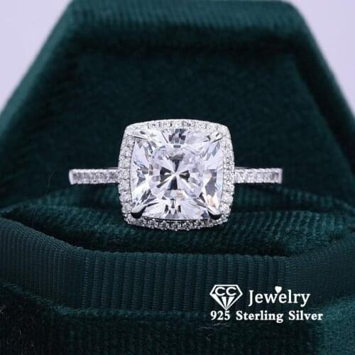 CC Big Square Ring S925 Silver Womens Luxury Jewelry Fine Accessories Wedding Engagement Drop Shipping CC946