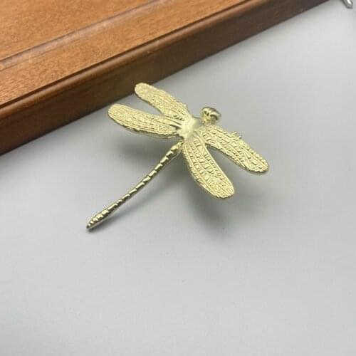 2PCS Dragonfly Shape Golden Knobs Cupboard Pulls Drawer Kitchen Cabinet Handles Furniture Hardware