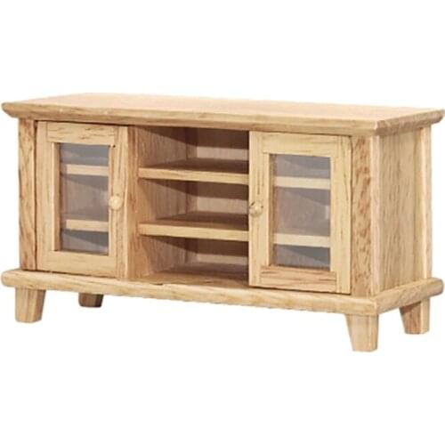 1/12 Dollhouse Miniatures TV Cabinet Stand Table Mini Wardrobe Bedroom Wooden Toys Furniture Dolls House Accessories