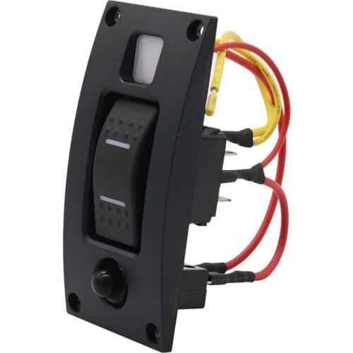 12V 24V Boat Car Switch Panel ON-OFF-ON Marine Waterproof Switch with Built-in 20A Reset Circuit Breaker