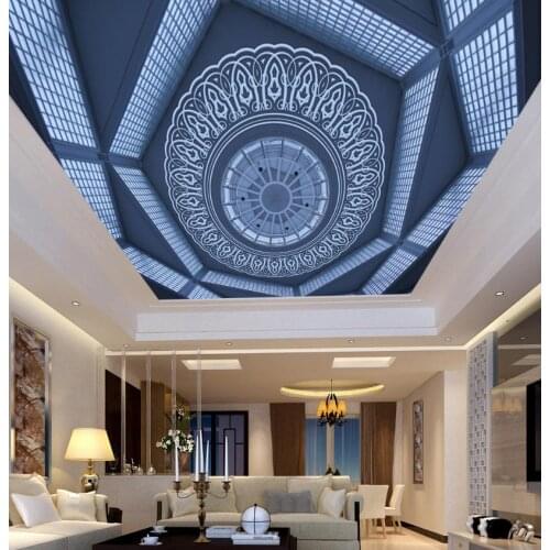 3d Ceiling European style Wallpapers For Living Room 3d Ceiling Wall papers Home Decor