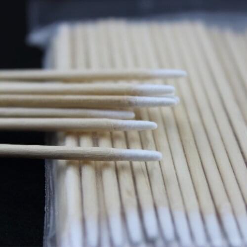 500 pcs Wooden Cotton Swabs Medical Grade Cleaner Bars Sticks Semi Permanent Cleaning Tool