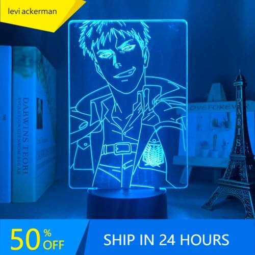 Anime Attack on Titan 3d Lamp Jean Kirstein Light for Bedroom Decoration Kids Gift Attack on Titan LED Night Light Jean Kirstein