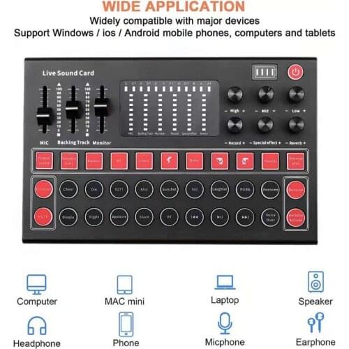 Audio Interface M9 Usb Sound Card Audio Microphone Webcast Live Sound Card
