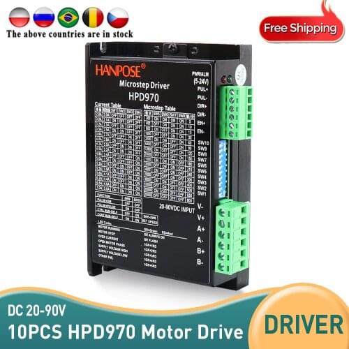 Free shipping powerful stepper motor driver for NEMA17 NEMA23 HPD970 motor Drive 20-90VDC CNC router controller for 3D printer