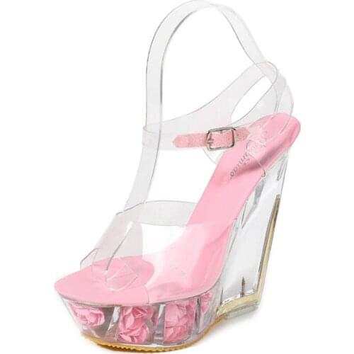 Summer clear heels for women 12cm Strap High Heels Transparent Sandals Women Sexy Fashion Shoes clear heels pumps