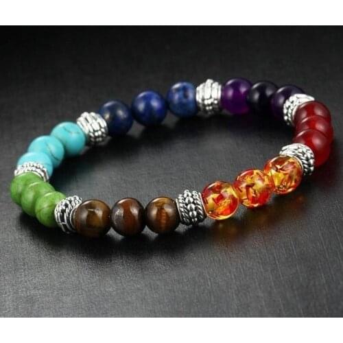 Fashion Jewelry Handmade Crystal Bangles Beach Shambala Charm Stone Chain Beaded Bracelets for Women