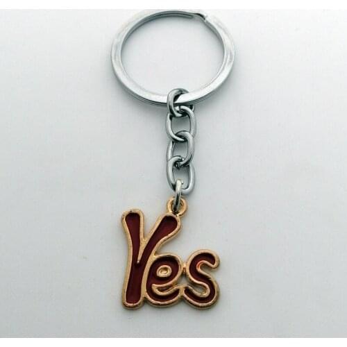 New oil dripping letters YES NO couple key oil dripping alloy YES keychain I LOVE YOU car keychain jewelry