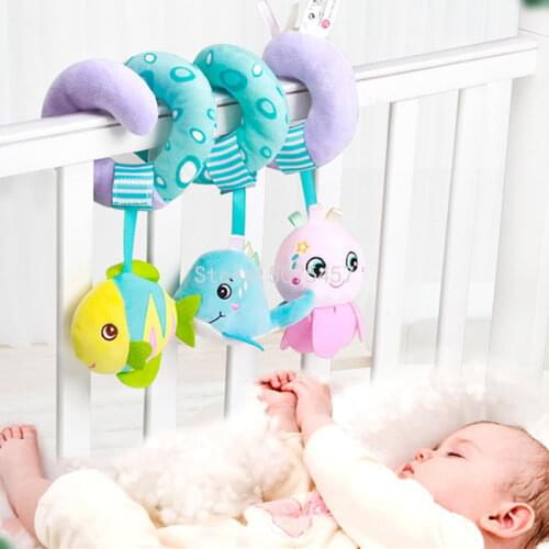 Baby Toys 0-12 Months Plush Rattles Mobile on The Bed Hanging Rattles For Kids Babies Newborn Educational Crib Bed Spiral Toys