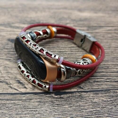 For Xiaomi Miband3 Wrist Strap Retro Genuine Leather Watch Band Bracelet Wristband For Mi band 3 Leather Strap