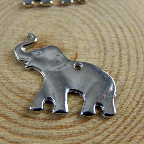 GraceAngie 20PCs Alloy Jewelry Color Animal Flat Elephant Pendant Charms Jewelry Accessory Handmade Crafts Jewelry