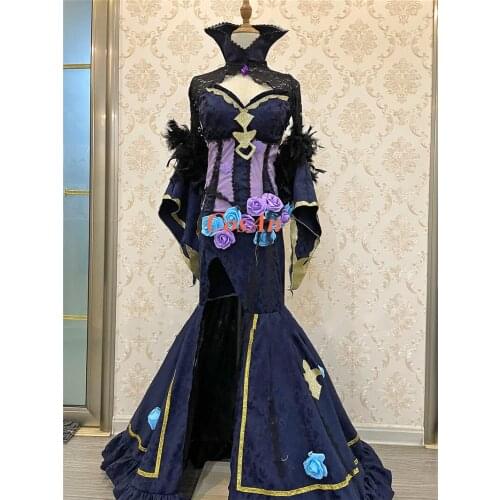 Game Granblue Fantasy Rossetta Cosplay Costume The High Quality Gentle Navy Blue Formal Dress Role Play Clothing Custom-Make