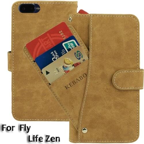 Leather Wallet Fly Life Zen Case 4.95" Flip Retro Luxury Front Card Slots Cases Cover Business Magnetic Phone Bags