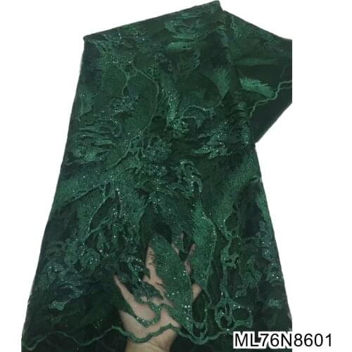 BEAUTIFICAL Wonderful embroidered sequins French net lace bling bling white African wedding tulle lace fabric for dress ML76N86