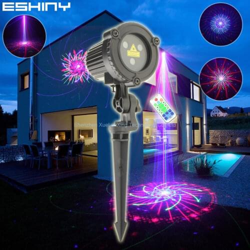 ESHINY RGB Laser Landscape Light Moving 60 Patterns Projector Outdoor IP65 Park Party Wall Tree House Garden Lamp B208N8