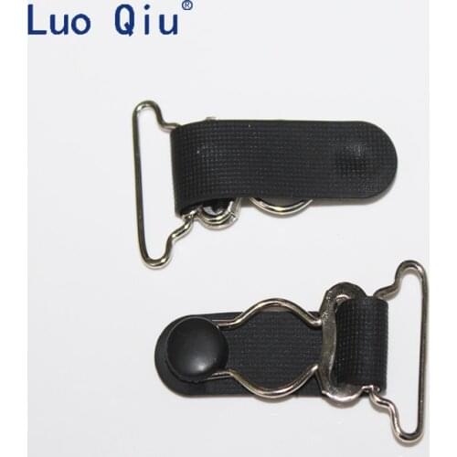 Luo Qiu100 pcs/lot Plastic Metal Black Corset Leg Garter Belt Clip Hooks Suspender Ends Hosiery Stocking Grips suspender clips