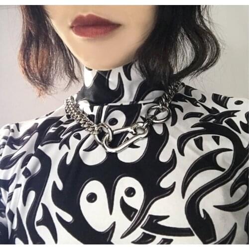 Fashion Punk Heavy Necklace Charms Vintage Hip Hop Jewelry For Women Harajuku Gothic Cute Choker Chains Accessories