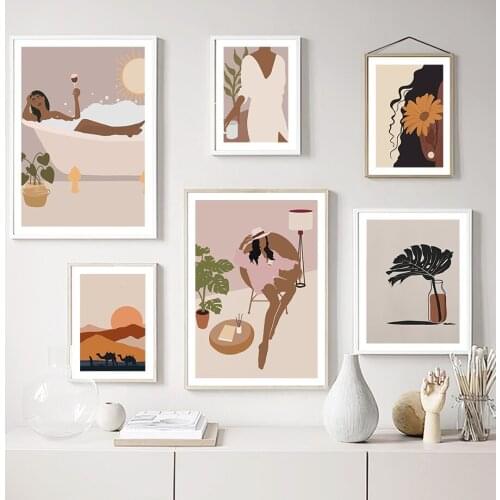 Monstera Cactus Pear Abstract Wall Art Canvas Painting Nordic Posters And Prints Wall Pictures For Living Room Bohemian Decor