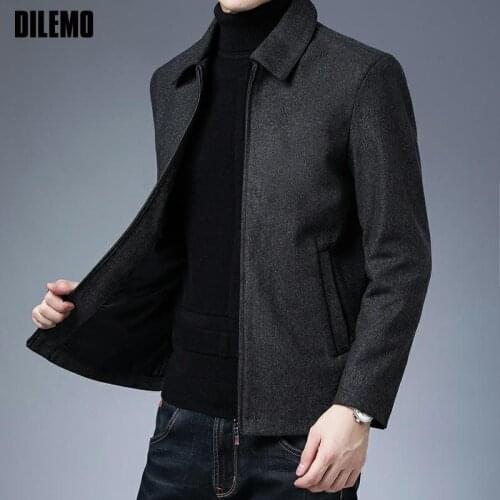New Brand Casual Fashion Lapel Autumn Winter Mens Coat 2021 Men Clothing Fashion Jacket Solid High Quality Classic Windbreaker