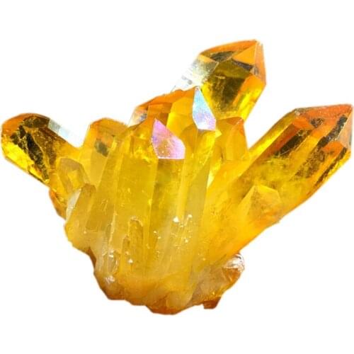 Natural Citrine Cluster Crystal Original Stone Degaussing Stone Fish Tank Stone Feng Shui Small Ornaments