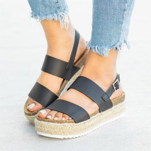 New Summer Style Women Shoes Platform Sandals Back Strap Thick Soled Gladiator Sandals Women Casual Shoes Plus Size 43 XKD4032