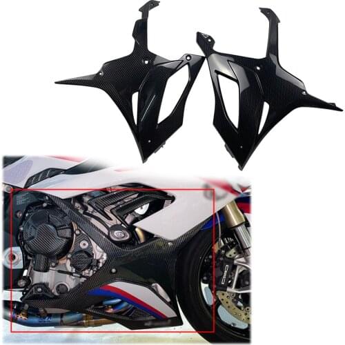 For BMW S1000RR S1000 RR Motorcycle 3K Carbon Fiber Gloss 100% Twill Weave Belly Pan Fairings Side Protection 2019 2020