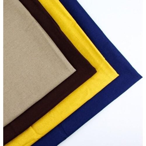 50cmx140cm Solid linen cotton fabric cloth DIY table cloth collection plain curtain material